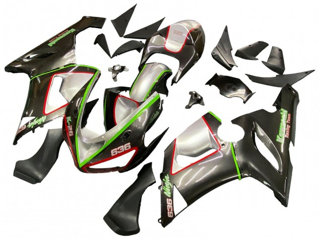 Black Silver Green Red K-26 2005-2006 Kawasaki ZX6R Motorcycle Fairings