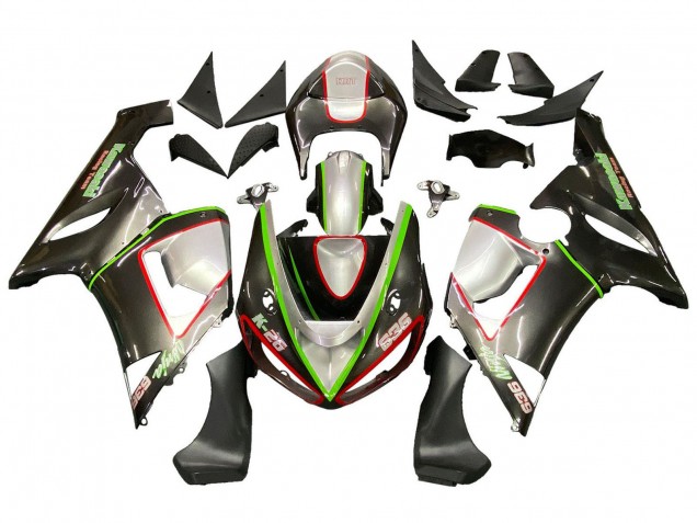 Black Silver Green Red K-26 2005-2006 Kawasaki ZX6R Motorcycle Fairings