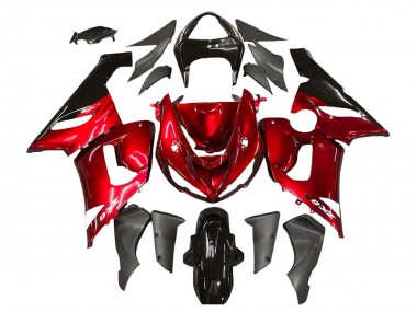 Red Black 2005-2006 Kawasaki ZX6R Motorcycle Fairings