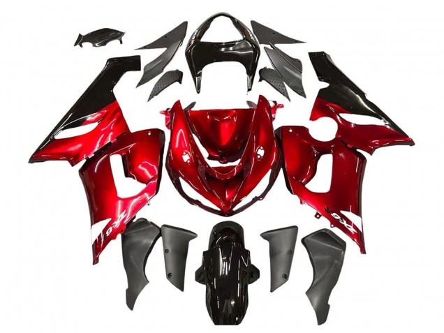 Red Black 2005-2006 Kawasaki ZX6R Motorcycle Fairings