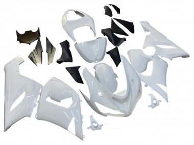 White 2005-2006 Kawasaki ZX6R Motorcycle Fairings