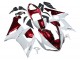 White Red 2005-2006 Kawasaki ZX6R Motorcycle Fairings
