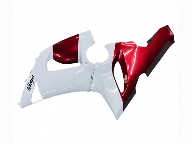 White Red 2005-2006 Kawasaki ZX6R Motorcycle Fairings