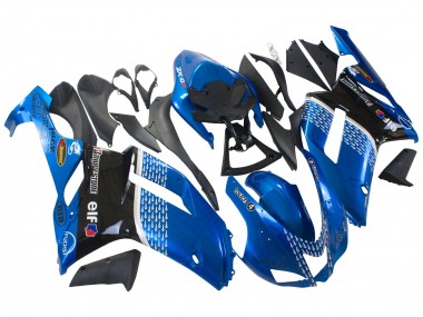 Black Blue Elf 2007-2008 Kawasaki ZX6R Motorcycle Fairings