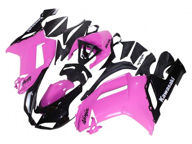 Black Pink Ninja 2007-2008 Kawasaki ZX6R Motorcycle Fairings