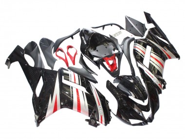 Black Silver Red Ninja 2007-2008 Kawasaki ZX6R Motorcycle Fairings