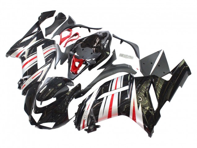 Black Silver Red Ninja 2007-2008 Kawasaki ZX6R Motorcycle Fairings