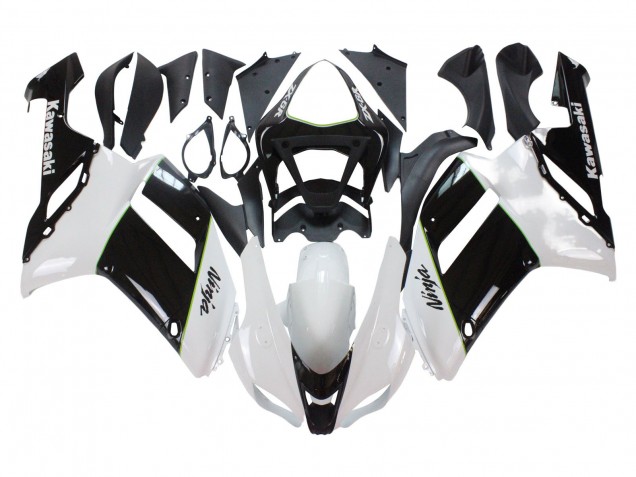 Black White Ninja 2007-2008 Kawasaki ZX6R Motorcycle Fairings