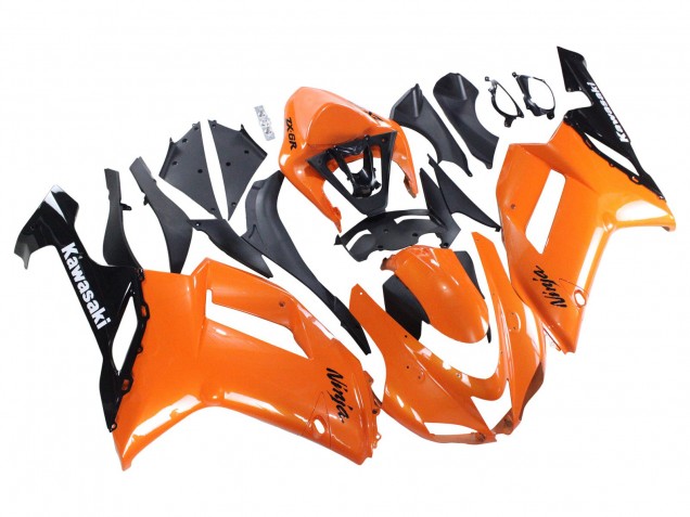 Orange Black Ninja 2007-2008 Kawasaki ZX6R Motorcycle Fairings