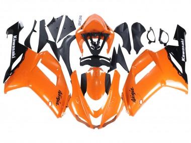 Orange Black Ninja 2007-2008 Kawasaki ZX6R Motorcycle Fairings