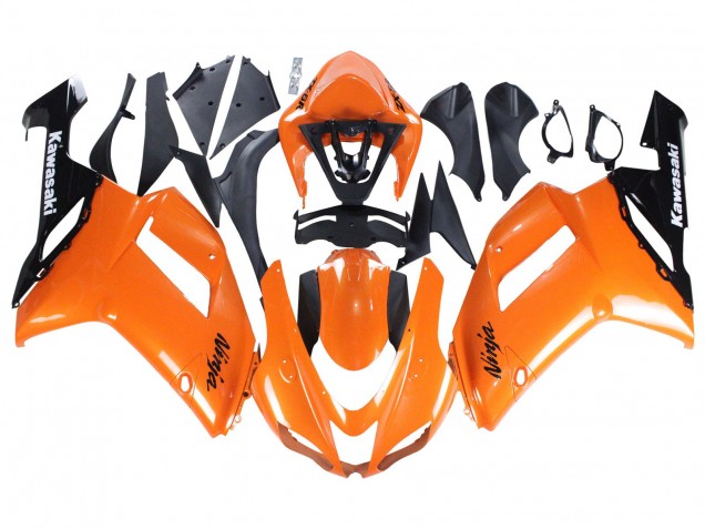 Orange Black Ninja 2007-2008 Kawasaki ZX6R Motorcycle Fairings