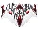 White Red 2007-2008 Kawasaki ZX6R Motorcycle Fairing