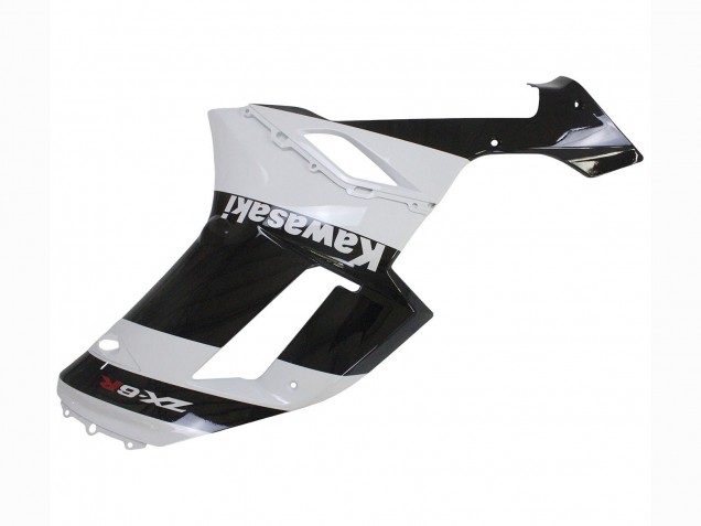 White Black 2007-2008 Kawasaki ZX6R Motorcycle Fairing