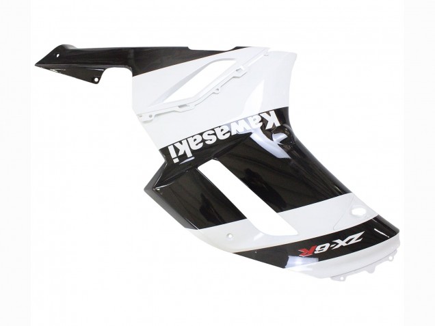 White Black 2007-2008 Kawasaki ZX6R Motorcycle Fairing