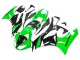 Green Glossy Black 2009-2012 Kawasaki ZX6R Motorcycle Fairings