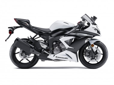 White Matte Black 2009-2012 Kawasaki ZX6R Motorcycle Fairing