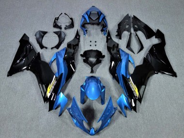 Blue Glossy Black Yellow 2009-2012 Kawasaki ZX6R Motorcycle Fairings