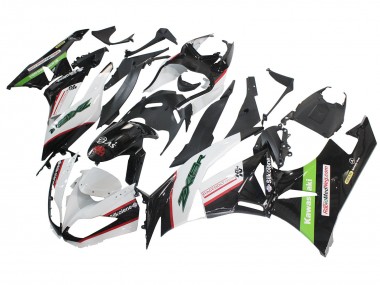 White Red Black Green 2009-2012 Kawasaki ZX6R Motorcycle Fairings