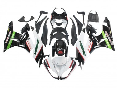 White Red Black Green 2009-2012 Kawasaki ZX6R Motorcycle Fairings