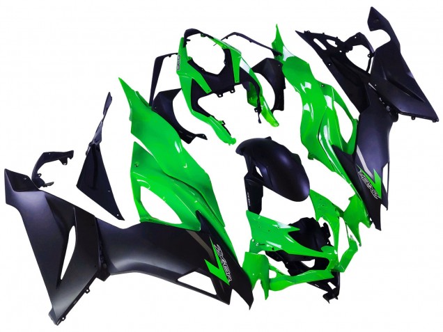 Green Matte Black 2019-2022 Kawasaki ZX6R Motorcycle Fairings