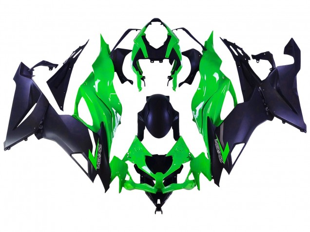 Green Matte Black 2019-2022 Kawasaki ZX6R Motorcycle Fairings