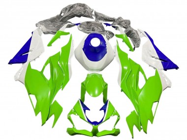 White Blue Green 2019-2022 Kawasaki ZX6R Motorcycle Fairings