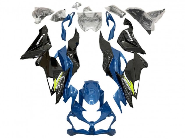 Blue Yellow White Glossy Black 2019-2022 Kawasaki ZX6R Motorcycle Fairings