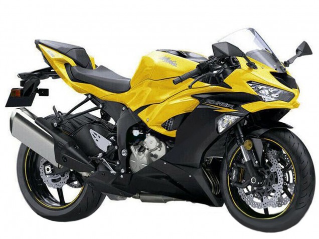 Yellow Matte Black 2019-2022 Kawasaki ZX6R Motorcycle Fairings