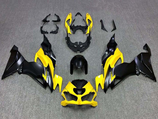 Yellow Matte Black 2019-2022 Kawasaki ZX6R Motorcycle Fairings