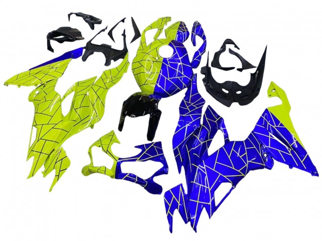 Blue Yellow 2019-2022 Kawasaki ZX6R Motorcycle Fairings