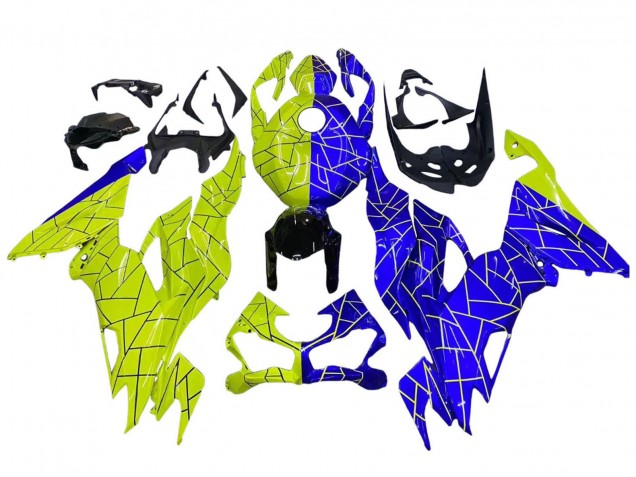 Blue Yellow 2019-2022 Kawasaki ZX6R Motorcycle Fairings