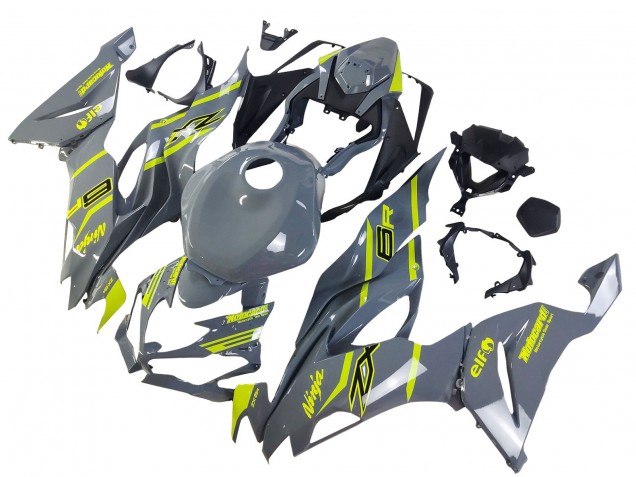 Nardo Grey Yellow 2019-2022 Kawasaki ZX6R Motorcycle Fairings