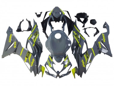 Nardo Grey Yellow 2019-2022 Kawasaki ZX6R Motorcycle Fairings