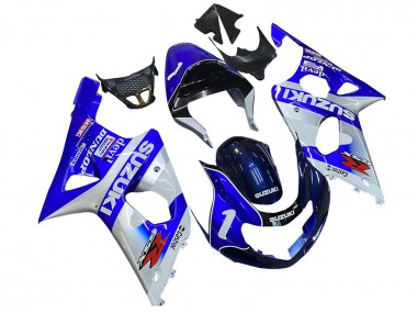 Blue White Silver Castrol Dunlop 2000-2002 Suzuki GSXR1000 Motorcycle Fairings