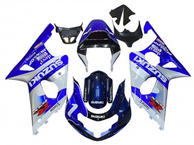 Blue White Silver Castrol Dunlop 2000-2002 Suzuki GSXR1000 Motorcycle Fairings