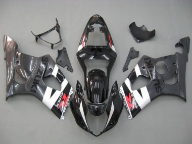 Glossy Black White Grey Red 2003-2004 Suzuki GSXR 1000 Motorcycle Fairings