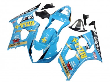 Light Blue Yellow Black Rizla Motul 2003-2004 Suzuki GSXR 1000 Motorcycle Fairings