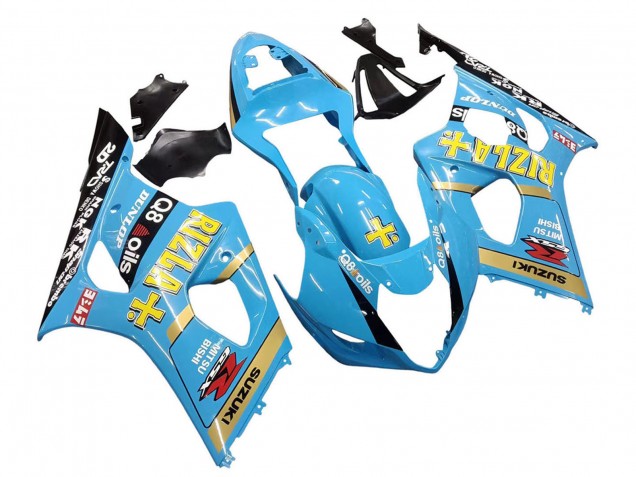 Light Blue Yellow Black Rizla Motul 2003-2004 Suzuki GSXR 1000 Motorcycle Fairings