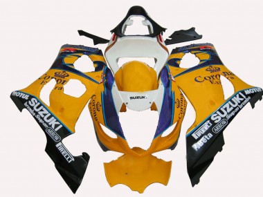 Yellow White Blue Black Corona 2003-2004 Suzuki GSXR 1000 Motorcycle Fairings