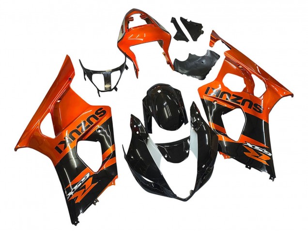 Burnt Orange Glossy Black 2003-2004 Suzuki GSXR 1000 Motorcycle Fairing