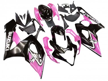 Glossy Black Pink 2005-2006 Suzuki GSXR 1000 Motorcycle Fairings