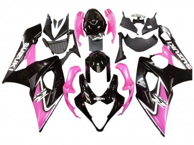 Glossy Black Pink 2005-2006 Suzuki GSXR 1000 Motorcycle Fairings