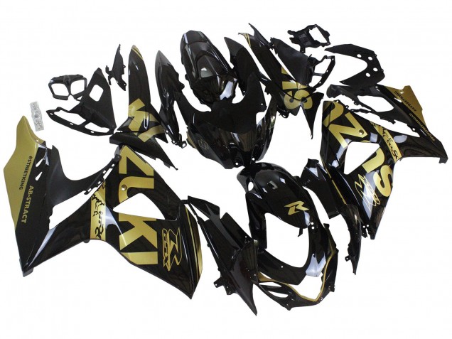 Glossy Black Gold 2009-2016 Suzuki GSXR 1000 Motorcycle Fairings