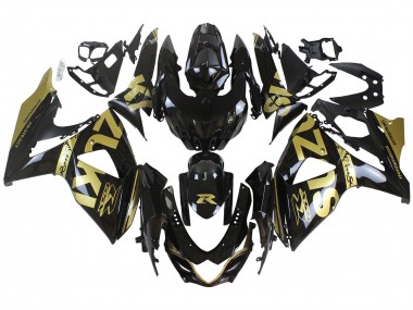 Glossy Black Gold 2009-2016 Suzuki GSXR 1000 Motorcycle Fairings