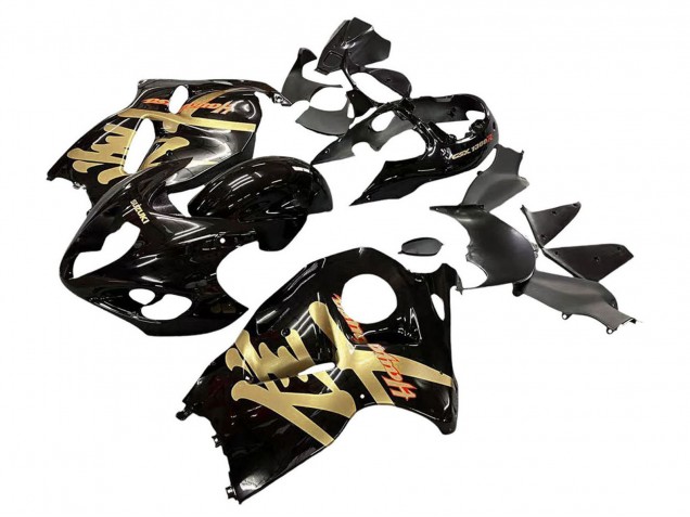 Glossy Black Gold Hayabusa 1996-2007 Suzuki GSXR 1300 Hayabusa Motorcycle Fairings