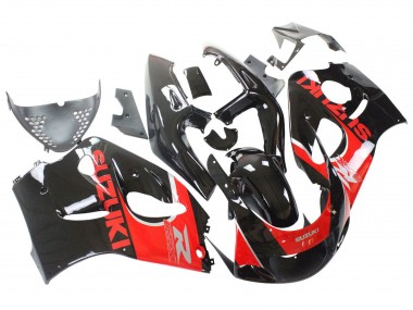 Black Red 1996-2000 Suzuki GSXR 600 / GSXR 750 Motorcycle Fairings