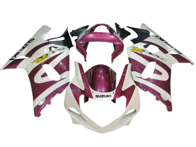 White Pink Yellow 2001-2003 Suzuki GSXR 600 / GSXR 750 Motorcycle Fairings