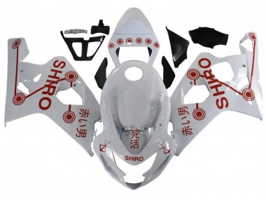 White Red Shiro 2001-2003 Suzuki GSXR 600 / GSXR 750 Motorcycle Fairings