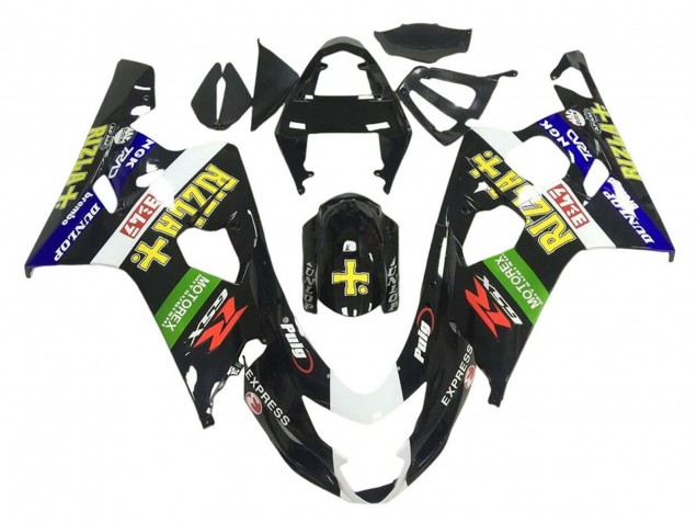 Glossy Black Green White Yellow Rizla 2001-2003 Suzuki GSXR 600 / GSXR 750 Motorcycle Fairings