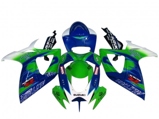 White Blue Green 2004-2005 Suzuki GSXR 600 / GSXR 750 Motorcycle Fairings